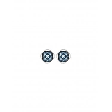 UNO De 50 Charismatic Aura Blue Crystal Stud Earrings 0.8cm