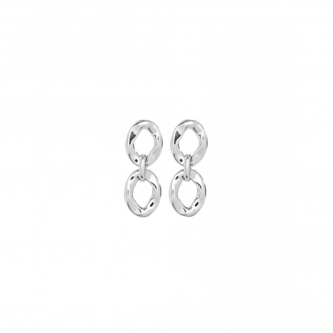 Uno De 50  Joyful Groovy Linked Drop Earrings 4cm 