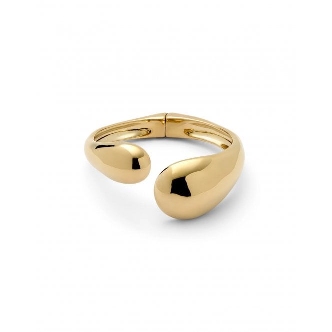 Uno De 50  Medula Corium Gold Tone Bangle Bracelet With Two Irregular Drops 17.5cm