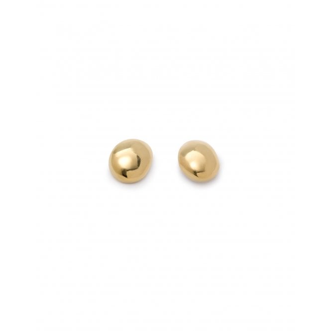 Uno De 50  Medula Gold Tone Chunky Bean Stud Earrings 7.3 grams, 1.4cm