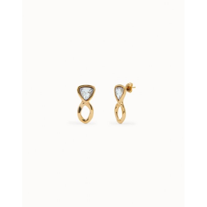 Uno De 50  Ser Camaleónica Multicolor Crystals Gold Tone Drop Earrings 2.7cm