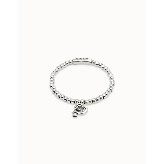 Uno De 50  Ser Expresiva Black Crystal Heart Bracelet
