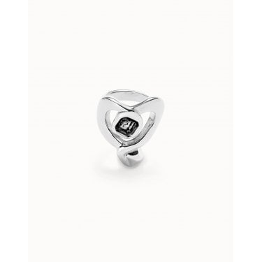 UNO De 50 Ser Expresiva Black Crystal Heart Ring Size Q 1/2