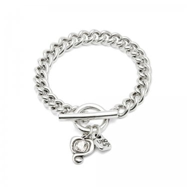 UNO De 50 Ser Expresiva Crystal Heart T-Bar Bracelet 16.6cm 