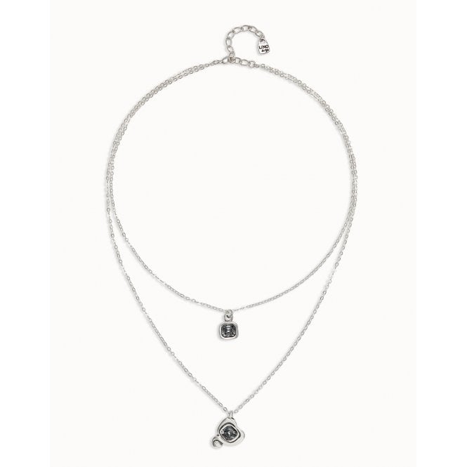 Uno De 50  Ser Expresiva Multi-layer Heart Charm Link Chain Necklace 39 - 51cm