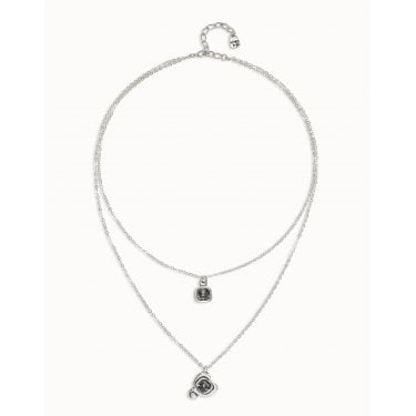 UNO De 50 Ser Expresiva Multi-layer Heart Charm Link Chain Necklace 39 - 51cm