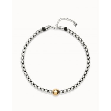 UNO De 50 Ser Intrepida Beaded Larger Central Bead Necklace 37.5 - 42.5cm