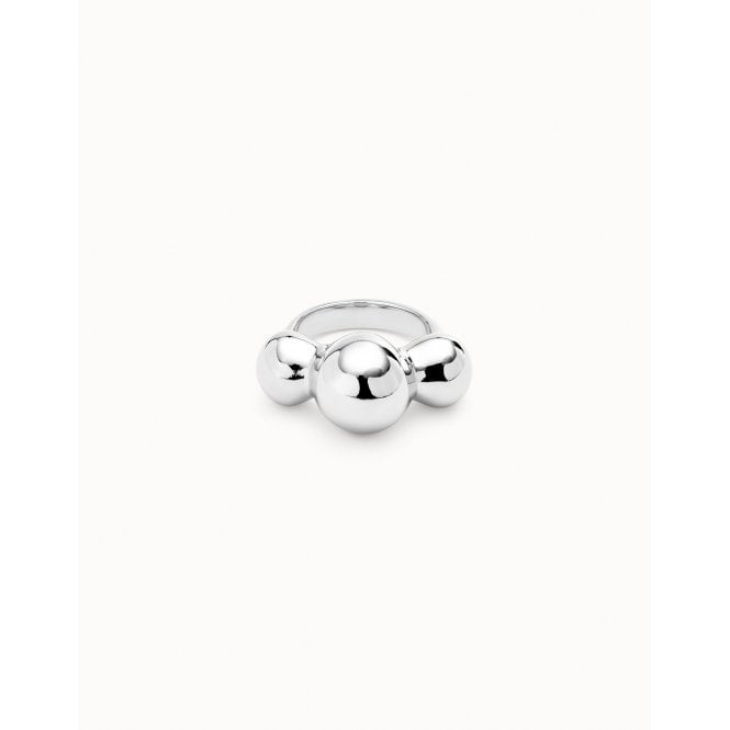 Uno De 50  Ser Intrepida Three Central Beads Ring Size Q 1/2