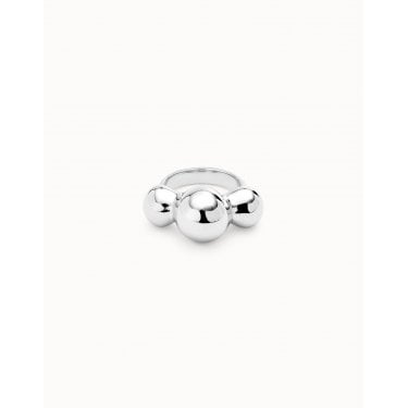 UNO De 50 Ser Intrepida Three Central Beads Ring Size Q 1/2