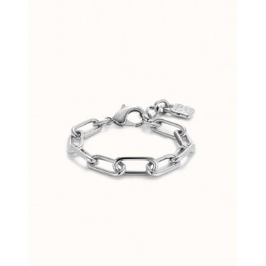 Uno De 50 Ser Valiente Padlock Paperclip Link Bracelet 16.5-17.5cm 