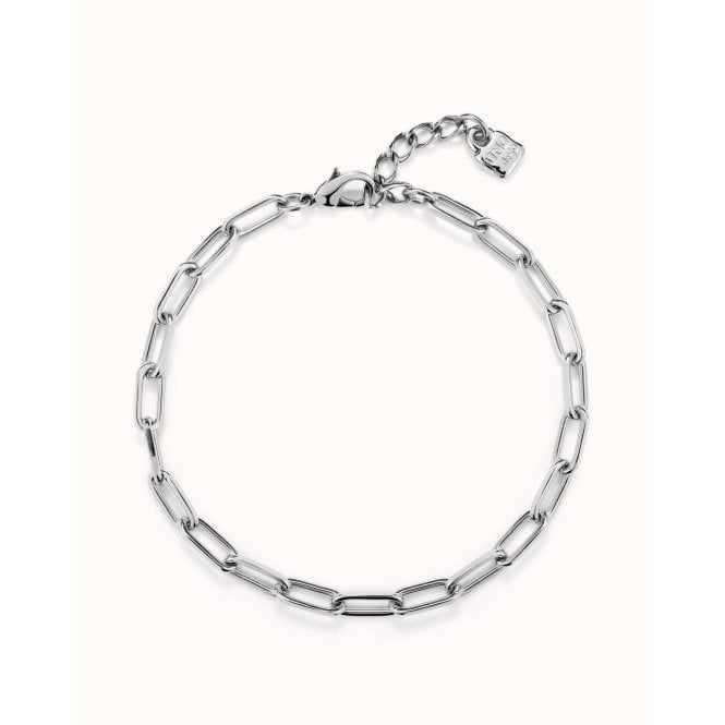 Uno De 50  Ser Valiente Short Oval Link Chain Necklace 38.5-42.5cm 