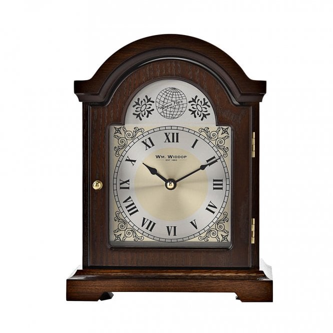 Wm.Widdop  Broken Arch Wooden Mantel Clock 24.5 x 19 x 9.5cm