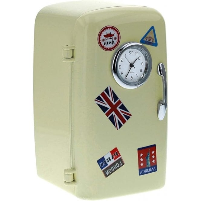 Wm.Widdop  Miniature Clock Beige Refrigerator 12.2 x 8.4 x 7.8cm