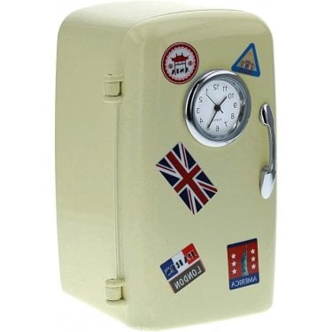 Wm.Widdop Miniature Clock Beige Refrigerator 12.2 x 8.4 x 7.8cm