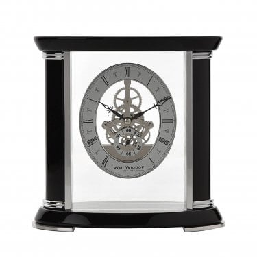 Wm.Widdop Piano Wood Skeleton Movement Mantel Clock 20 x 10.3 x 20.5cm