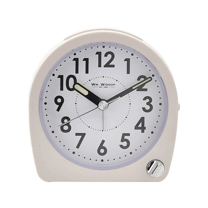 Wm.Widdop  Round White Alarm Clock 10 x 9.5 x 5cm