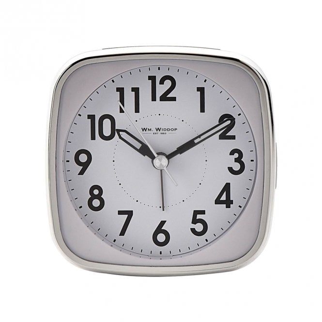 Wm.Widdop  White Square Alarm Clock 11 x 11 x 4cm
