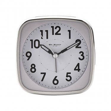 Wm.Widdop White Square Alarm Clock 11 x 11 x 4cm